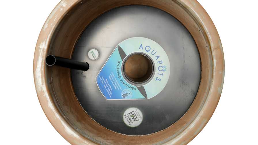 Inside view of AquaPots self-watering plant container