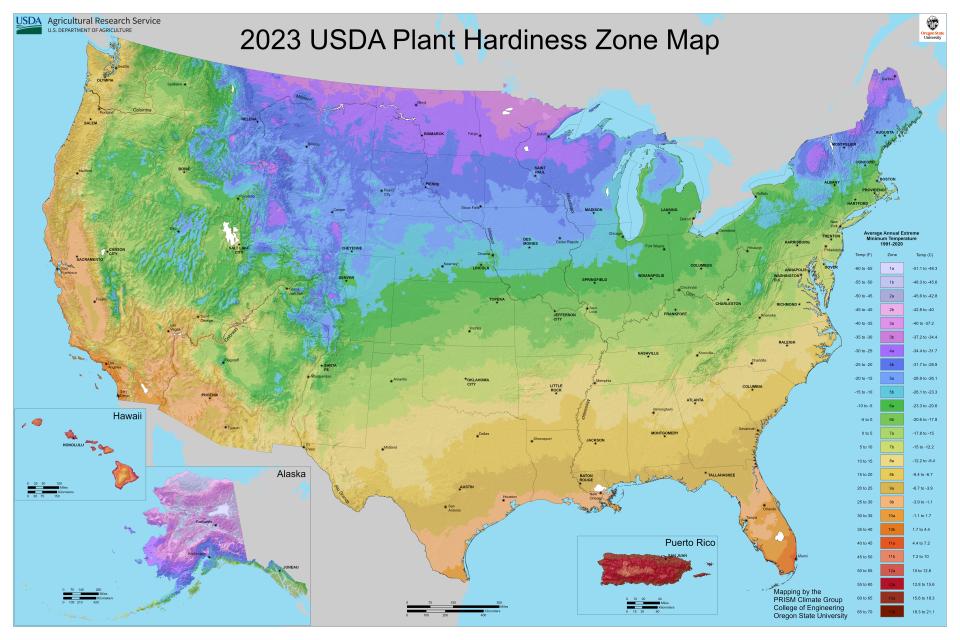 2023 USDA plant hardiness zone map
