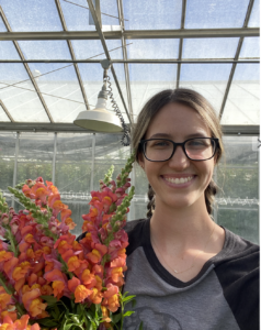 Haley Kost, Vic & Margaret Ball Internship Award winner working at North Creek Nurseries