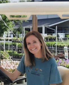 Rebekah Zobell, Vic & Margaret Ball Internship Award winner working at PlantPeddler