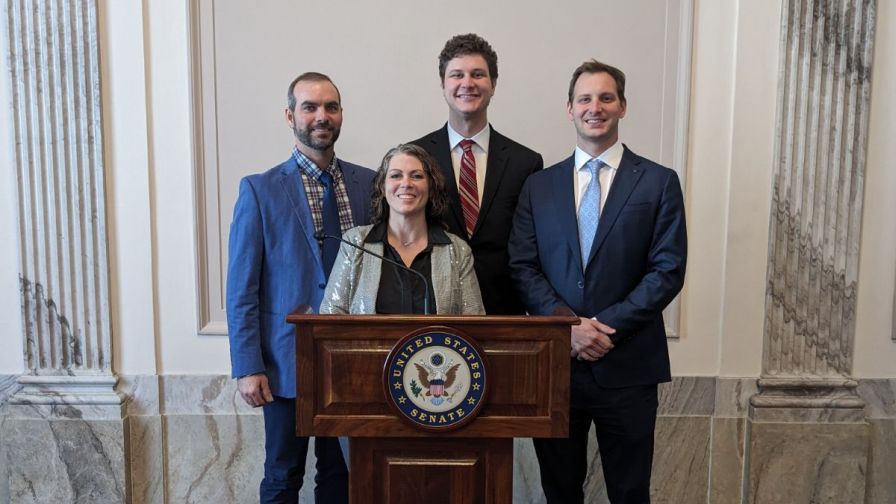 From left: James Hines, Hales & Hines in Tennessee, Jennifer Moss, CEO of Idaho-based Moss Greenhouses, John Terhesh, Vice President, Breezy Hill Nursery in Wisconsin, and Eric McKie, owner of Green Oak Garden Center in Mississippi, all members of the Horticultural Research Institute Leadership Academy class of 2024.