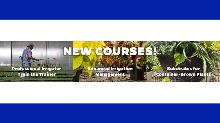 2025 Greenhouse Training Online three new courses banner graphic from the UF | IFAS.