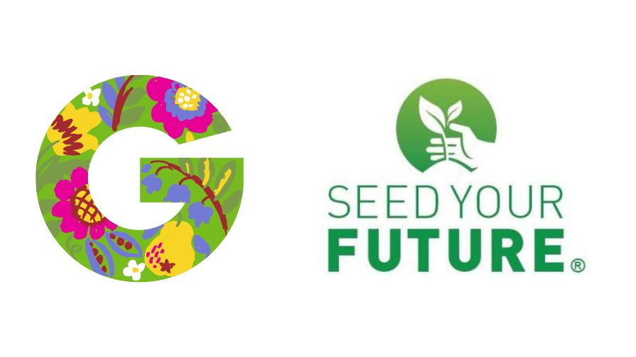 The Garden Media Group (left) and Seed Your Future (right) logos.
