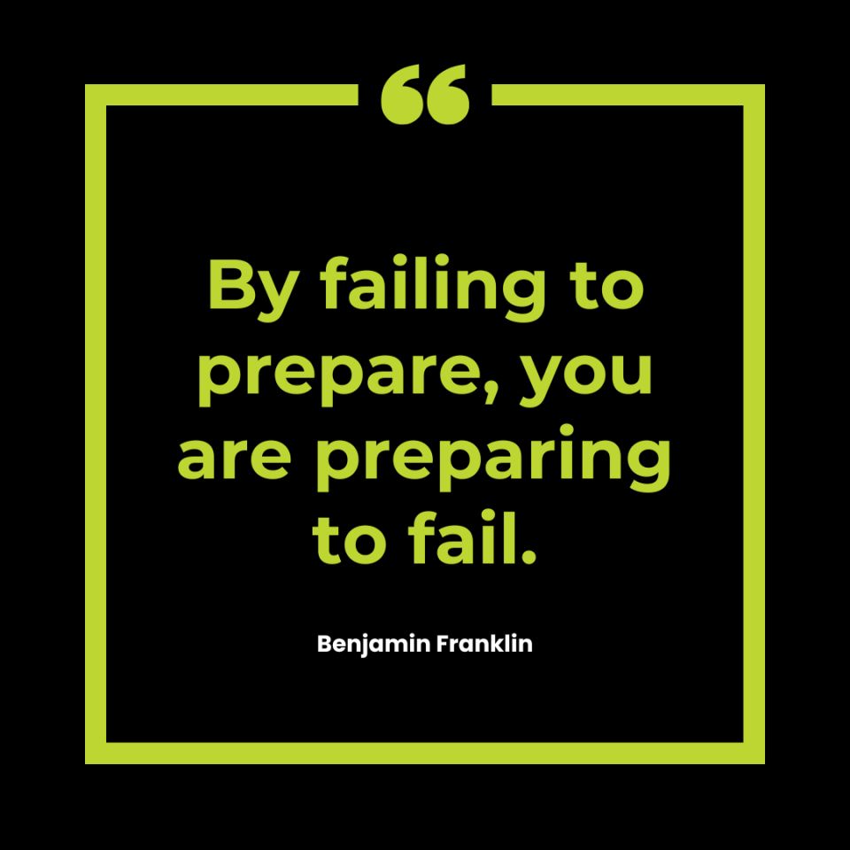 Benjamin Frankling quote, stylized by PivotPoint Business Solutions.