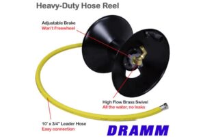 The Heavy-Duty Hose Reel is a long-time product of the company that was originally built for hydraulic sprayers and has been newly modified for higher flow rates and hose-end fittings.