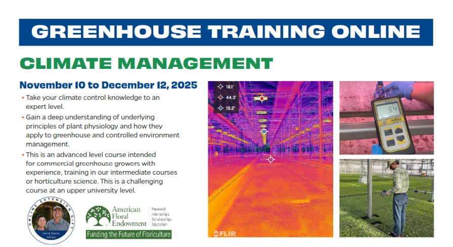 2025 Greenhouse Training Online - 'Climate Management'.
