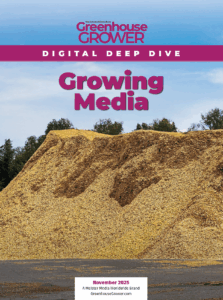 Greenhouse Grower November 2025 Digital Deep Dive cover on Growing Media.