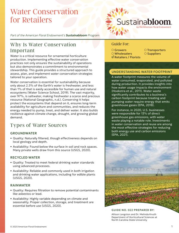 Water Conservation Guide for Retailers.