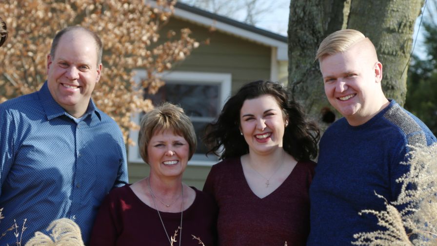 (Left to right): Nathan, Lisa, Kendall, and Andrew Campbell.