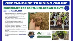 2026 Greenhouse Training Online Continues with “Substrates for Container-Grown Plants”
