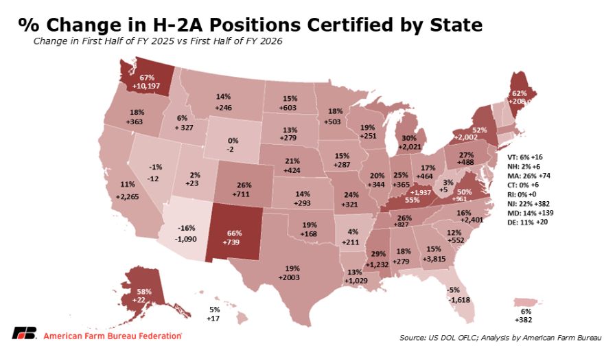 H-2A State Level Map