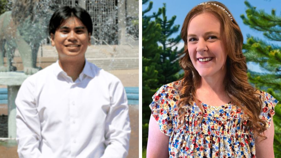 Software Developer Aidan Blanco (L) and Business Data Integration Specialist Taylor Gentry (R).