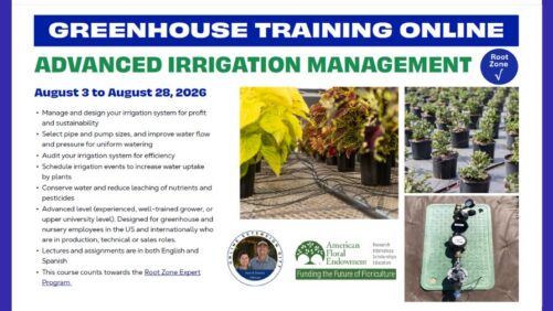 2026 Greenhouse Training Online Continues with “Advanced Irrigation Management”