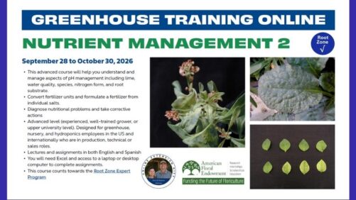 2026 Greenhouse Training Online Continues with “Nutrient Management 2”