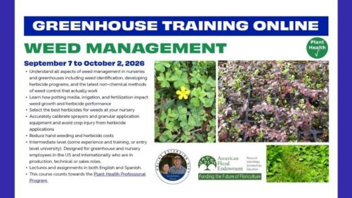 2026 Greenhouse Training Online Continues with “Weed Management”