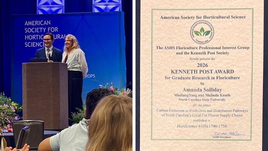 The ASHS awards presentation (L) and the Kenneth Post Distinguished Achievement Award (R).