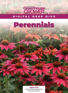 Greenhouse Grower August 2026 Digital Deep Dive cover on Perennials.
