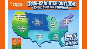 Here’s the 2026–2027 Winter Weather Forecast from Farmers’ Almanac