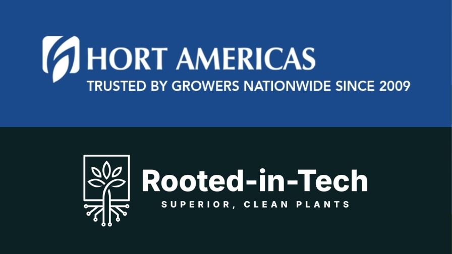 The Hort Americas (top) and Rooted-in-Tech (bottom) logos.