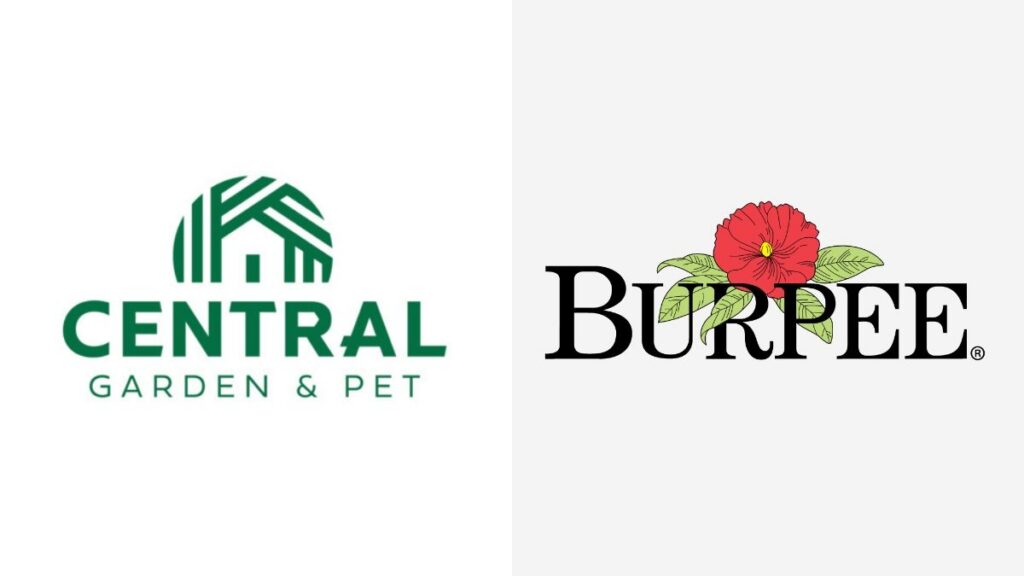 The Central Garden and Pet (L) and Burpee (R) logos.