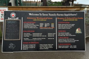 It takes a big sign to cover all the attractions.