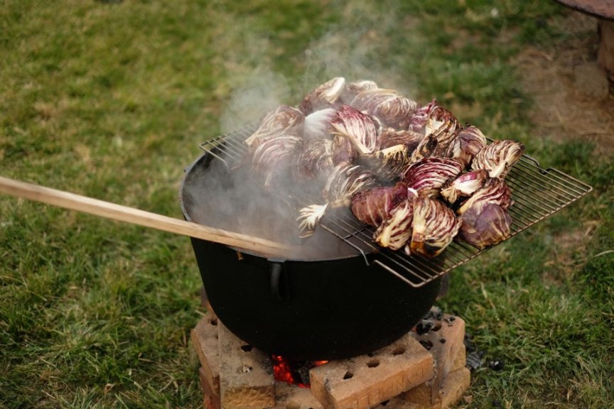 Although Churcview has an outdoor kitchen, it still embraces open fire roasting 