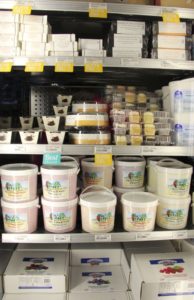 Several different local supplies in a freezer at Lepp Farm