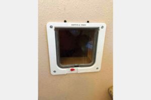 Install a cat door in the nursing/changing area so that garbage goes to a receptacle outside the building.