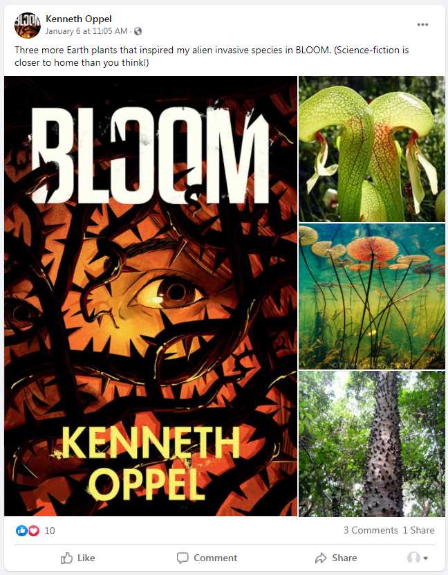 Facebook post promo using plant ID challenges