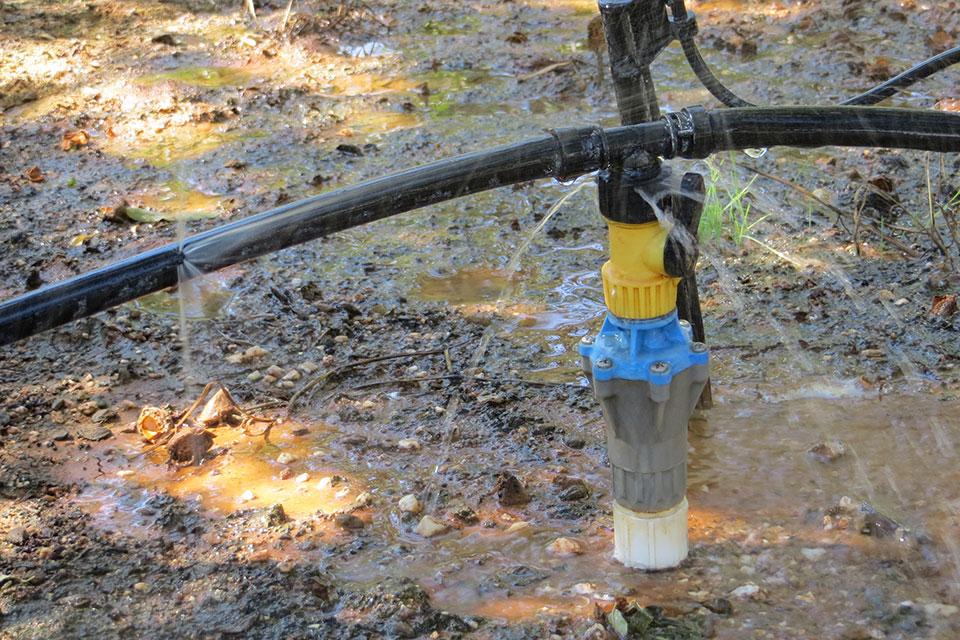 leak in irrigation line