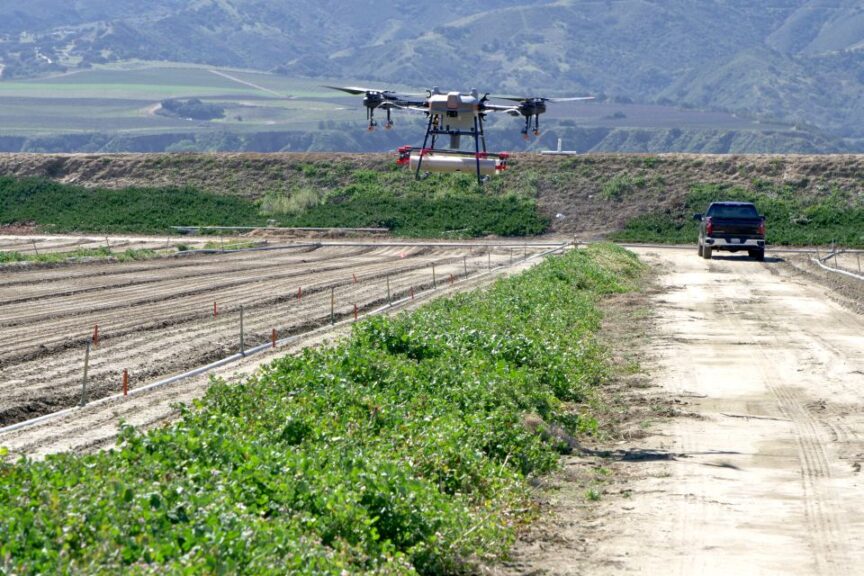 Parabug dispensing beneficials at Wilbur Ellis