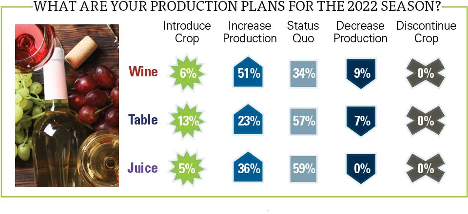 State of the Fruit and Nut Industry 2022 grape production plans chart