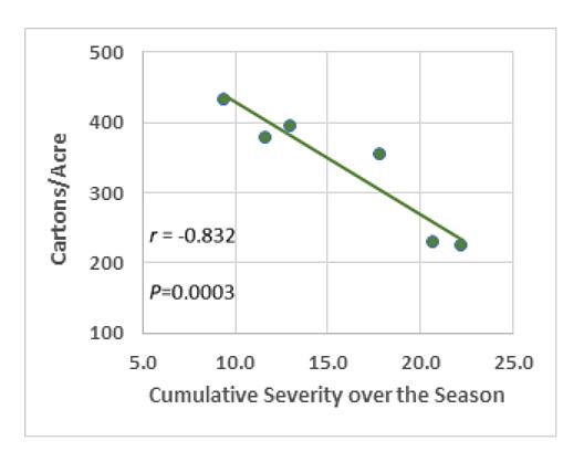 Downy mildew effect on slicing cucumber chart