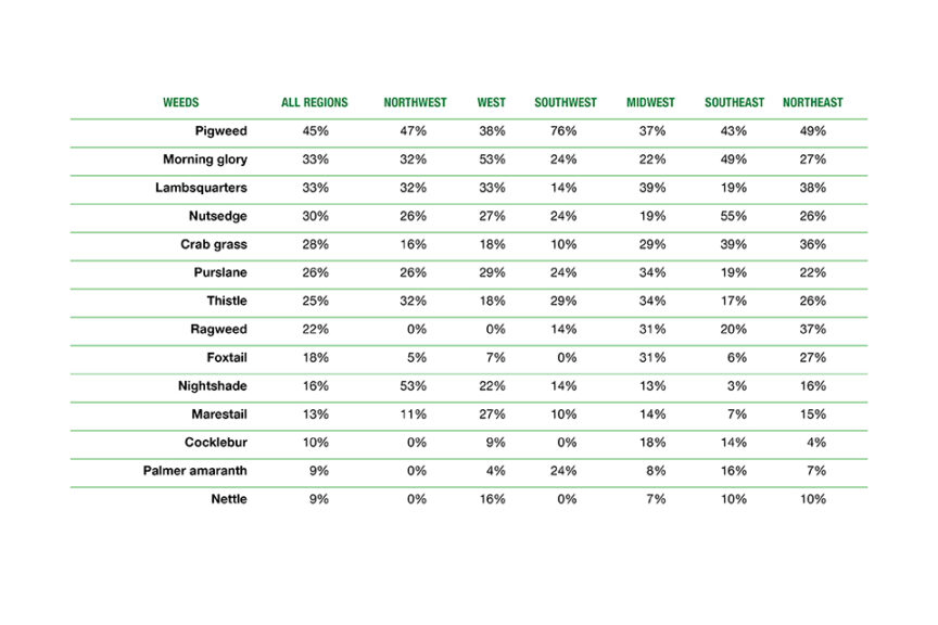 Weeds by Region