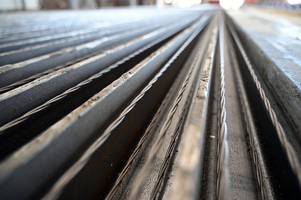 Components of concrete posts at Jensen Precast