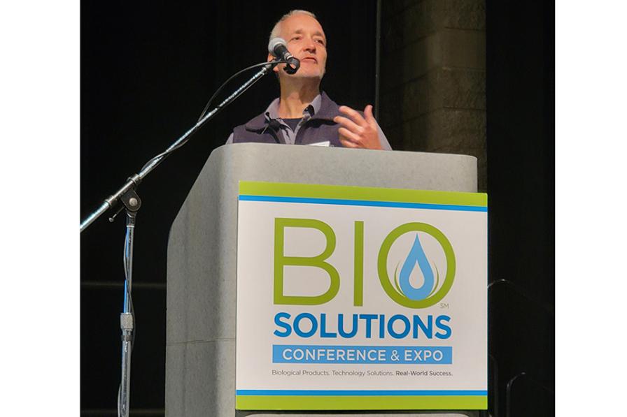 Clemson University Professor Guido Schnabel addresses synthetic/biological fungicide combinations at the BioSolutions 2024 Conference.