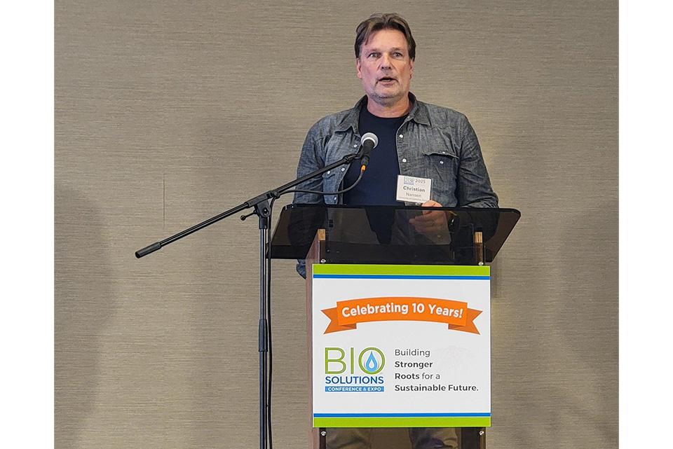 Christian Nansen of UC Davis speaking at BioSolutions Conference 2025