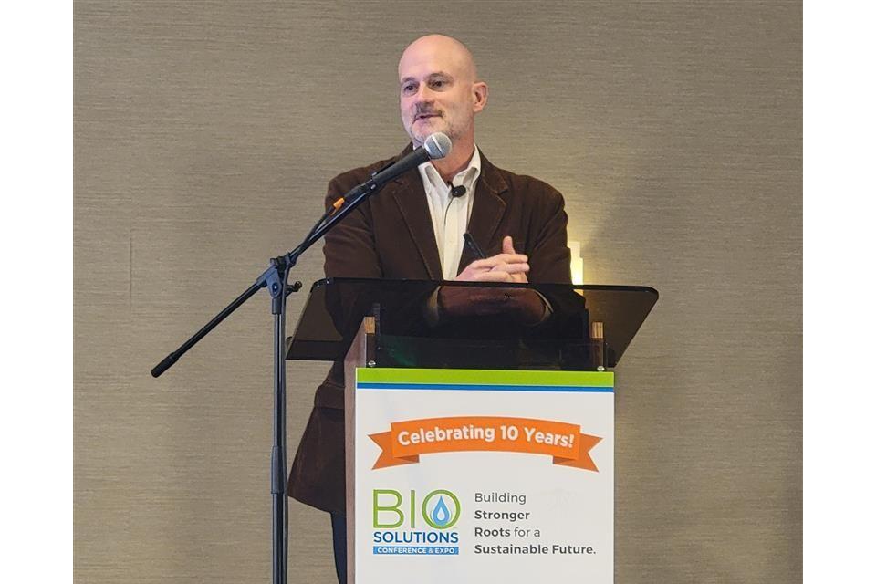 Dan Sonke of Blue Diamond Growers speaks at BioSolutions Conference 2025