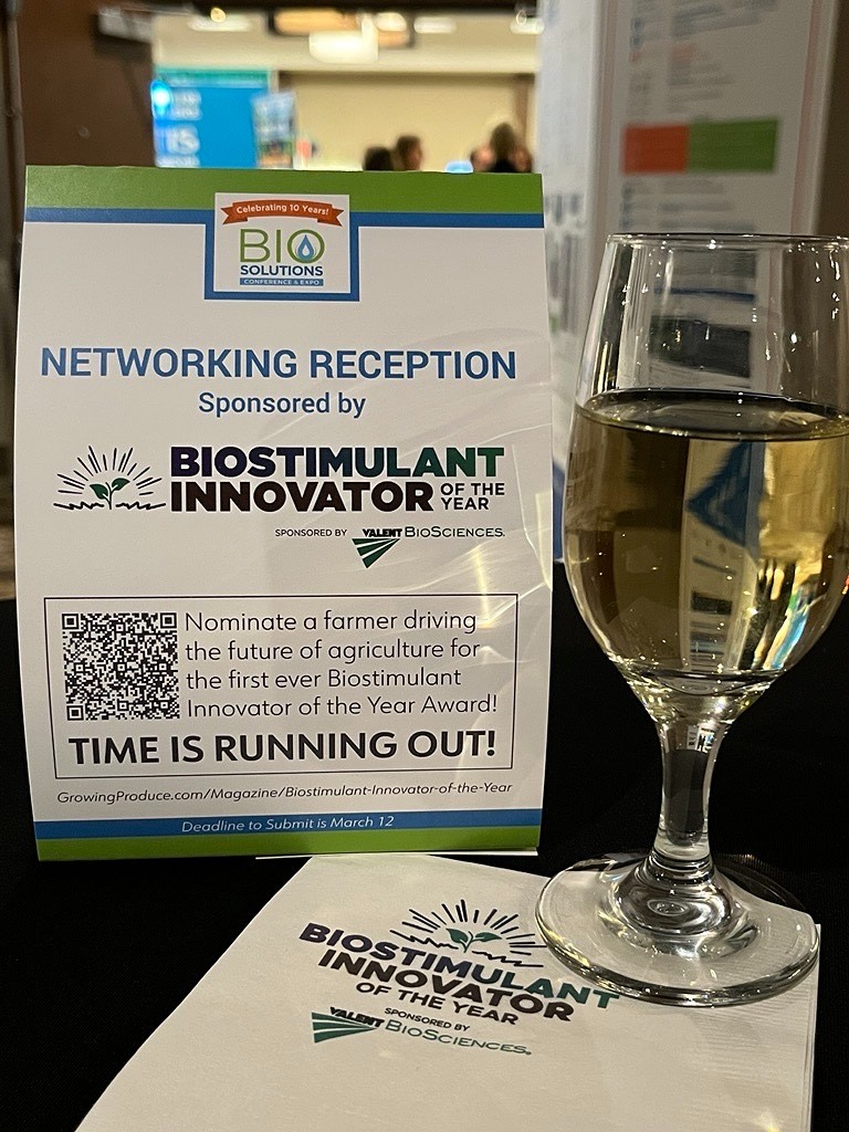 Biostimulant Innovator networking reception signage