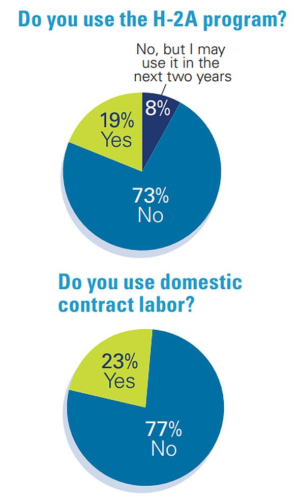 2025 American Vegetable Grower State of the Industry graphic on H-2A usage