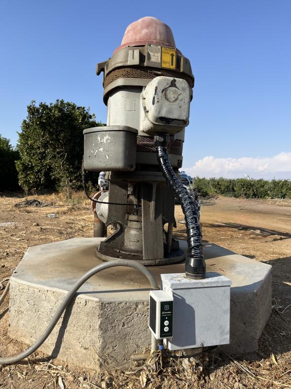 COP-R-Lock security system on irrigation pump in the field