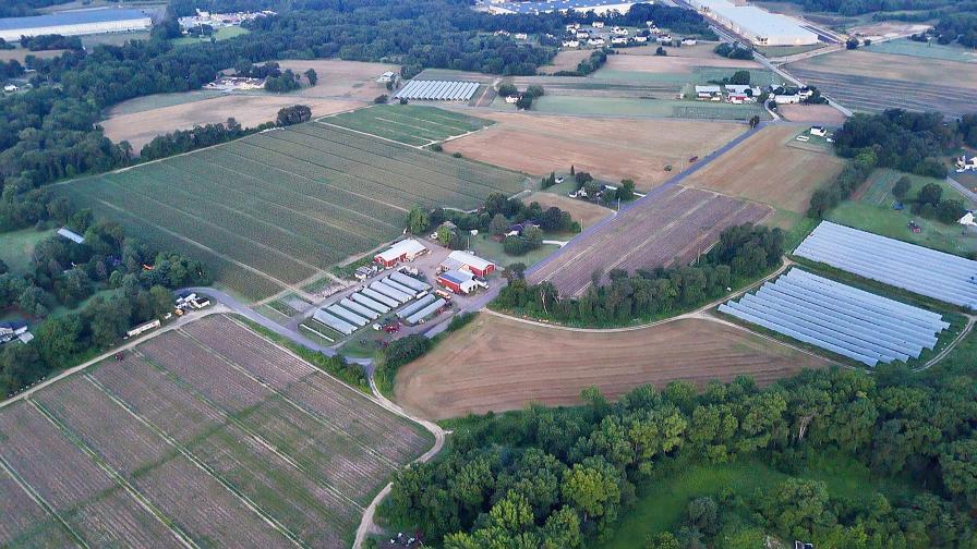 drone view of Viereck Farms in New Jersey