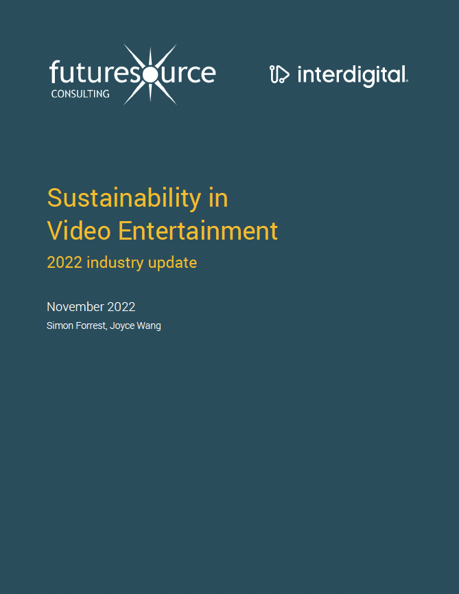Thumbnail for the white paper titled Sustainability in Video Entertainment: 2022 Industry Update