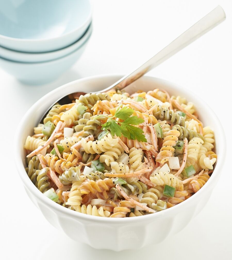 Tricolor Pasta Salad is an easy make-ahead recipe.