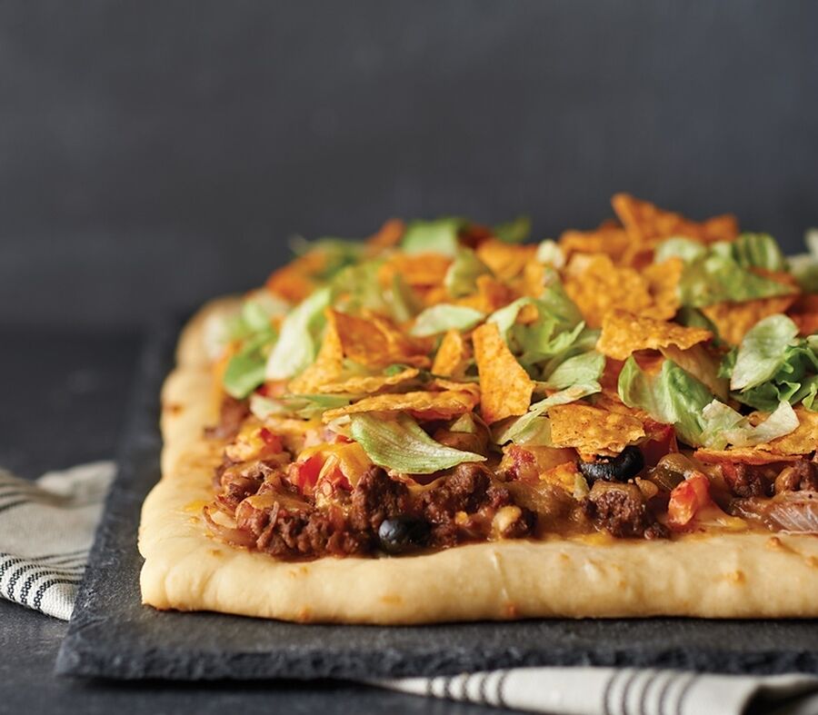 Crunchy Taco Pizza Recipe LifeBeautiful