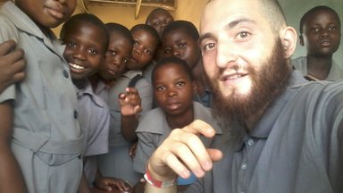 Zach with kids