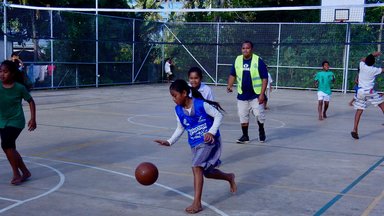 Rotary Club member donating time as referee and mentor.