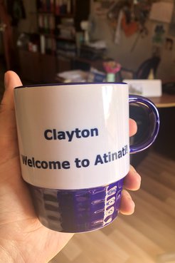 Mug with words Welcome Clayton!