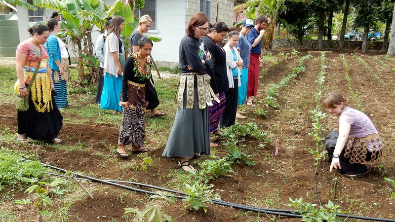 Visiting a school garden during Pre-Service Training