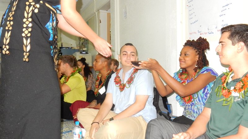 Trainee Victoria received her kava during welcoming of group 84
